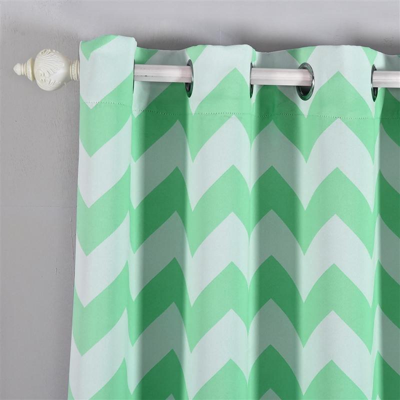 2 pcs 52" x 64" Chevron Blackout Thermal Grommet Window Curtains Drapes Treatments