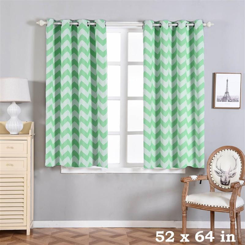 2 pcs 52" x 64" Chevron Blackout Thermal Grommet Window Curtains Drapes Treatments CUR_PANMIC05_5264_042