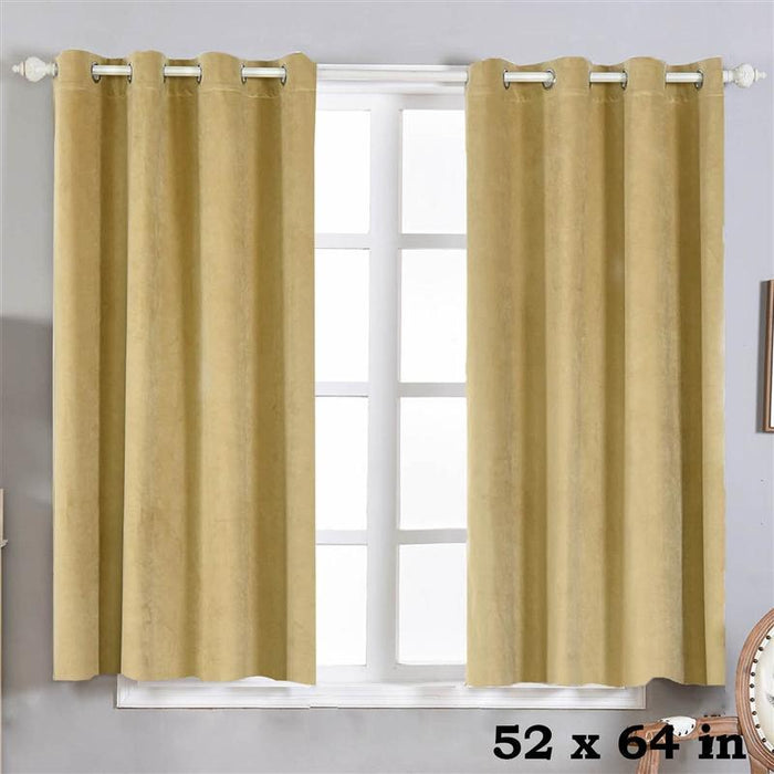 2 pcs 52" x 64" Premium Velvet Blackout Window Curtains Drapes Panels - Champagne CUR_PANVEL01_5264_CHMP