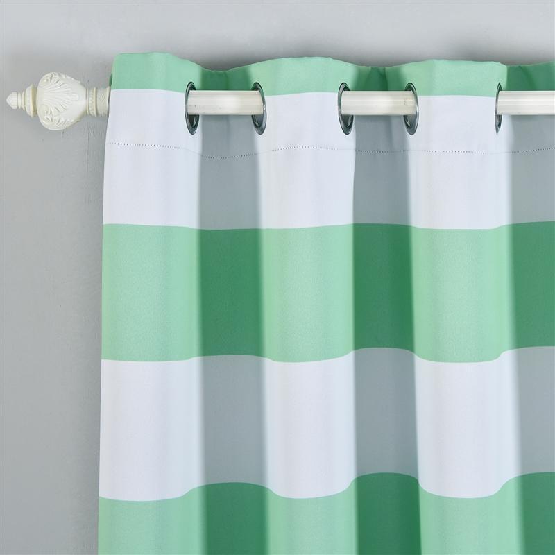 2 pcs 52" x 84" Cabana Stripe Blackout Grommet Window Curtains Drapes Treatments