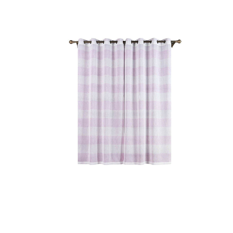 2 pcs 52" x 84" Faux Linen Sheer Stripe Window Curtains Drapes Panels
