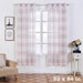 2 pcs 52" x 84" Faux Linen Sheer Stripe Window Curtains Drapes Panels CUR_PANMIC03_5284_046