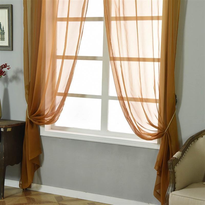 2 pcs 52" x 84" Sheer Organza Window Curtains Drapes Panels