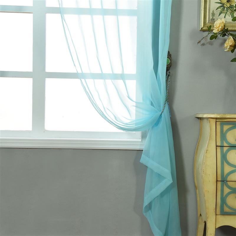 2 pcs 52" x 84" Sheer Organza Window Curtains Drapes Panels