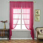 2 pcs 52" x 84" Sheer Organza Window Curtains Drapes Panels CUR_PANORGZ04_52108_FUSH