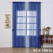 2 pcs 52" x 84" Sheer Organza Window Curtains Drapes Panels CUR_PANORGZ04_52108_ROY