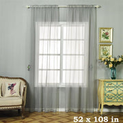 2 pcs 52" x 84" Sheer Organza Window Curtains Drapes Panels CUR_PANORGZ04_52108_SILV