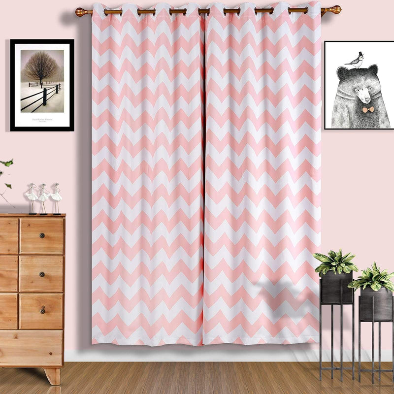 2 pcs 52" x 96" Chevron Blackout Thermal Grommet Window Curtains Drapes Treatments