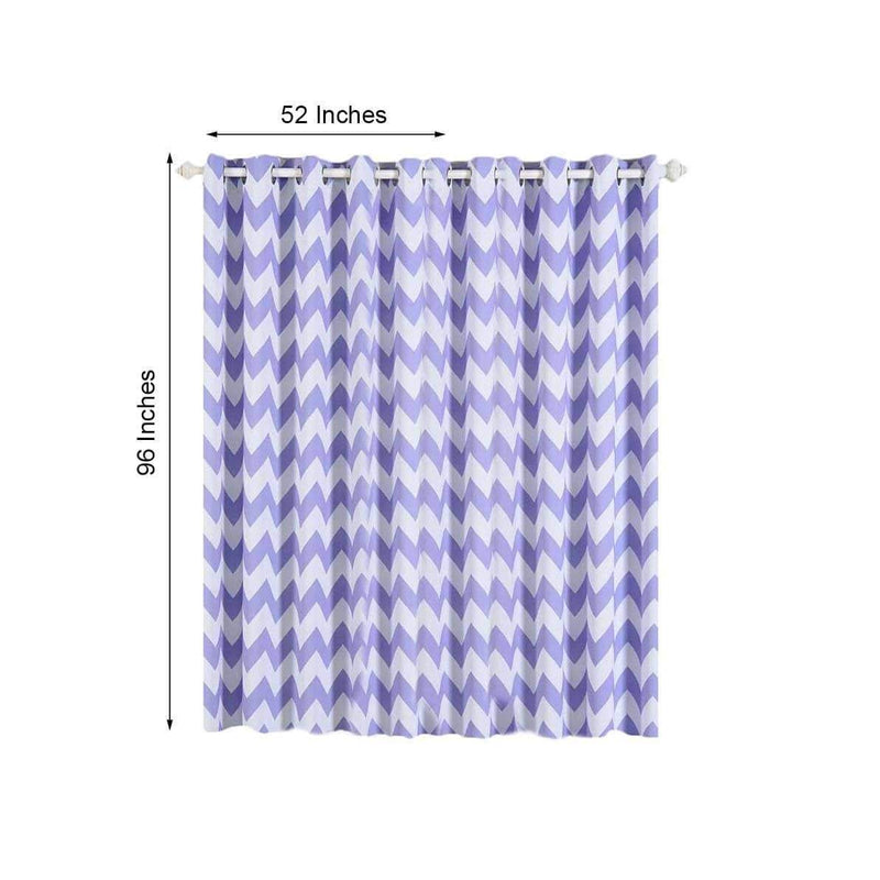 2 pcs 52" x 96" Chevron Blackout Thermal Grommet Window Curtains Drapes Treatments