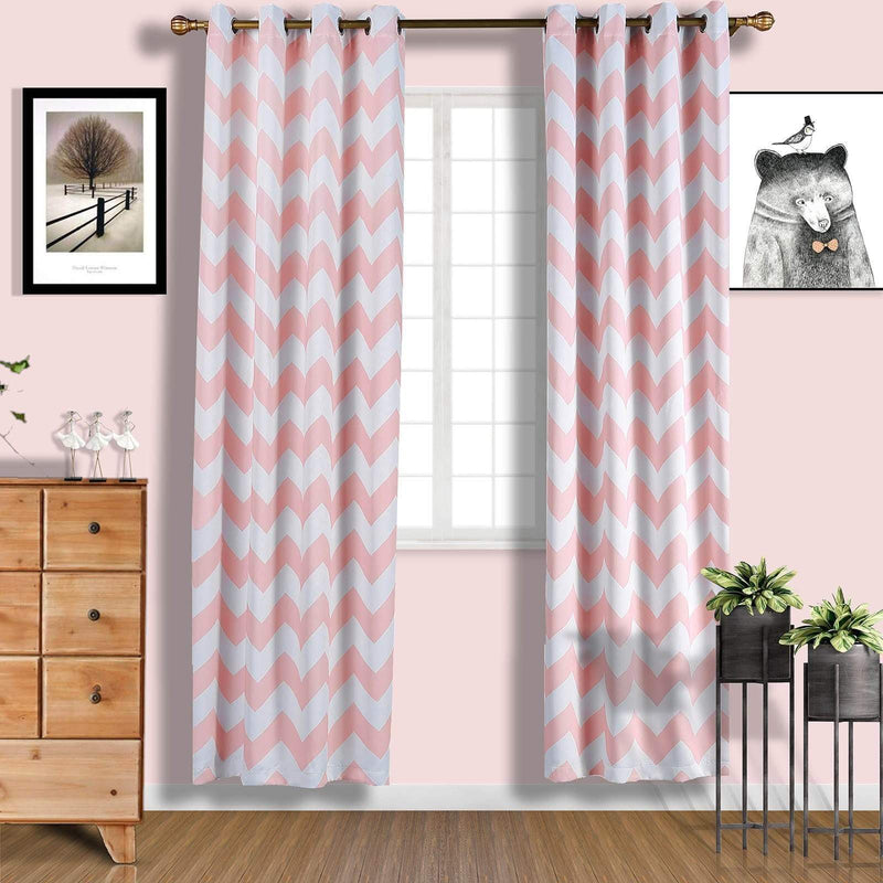 2 pcs 52" x 96" Chevron Blackout Thermal Grommet Window Curtains Drapes Treatments CUR_PANMIC05_5296_046