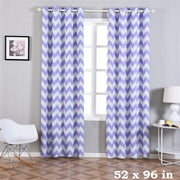 2 pcs 52" x 96" Chevron Blackout Thermal Grommet Window Curtains Drapes Treatments CUR_PANMIC05_5296_LAV