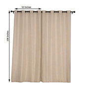 2 pcs 52"x108" Faux Linen Curtains with Chrome Grommets