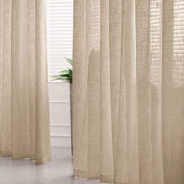 2 pcs 52"x108" Faux Linen Curtains with Chrome Grommets