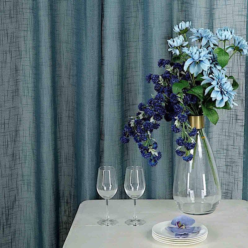 2 pcs 52"x108" Faux Linen Curtains with Chrome Grommets