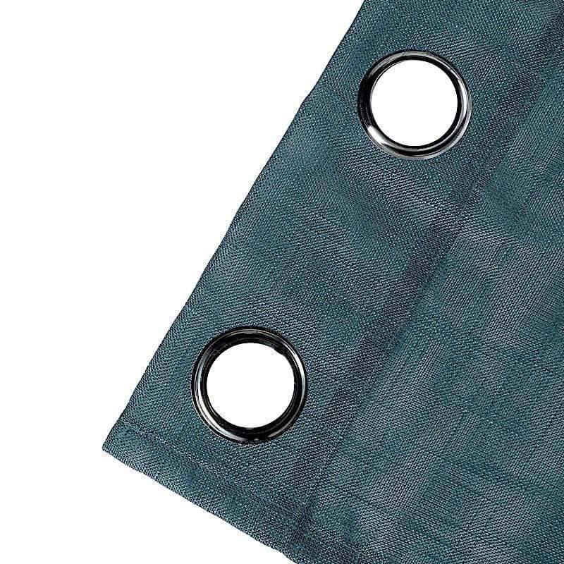 2 pcs 52"x108" Faux Linen Curtains with Chrome Grommets