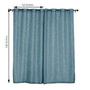 2 pcs 52"x108" Faux Linen Curtains with Chrome Grommets