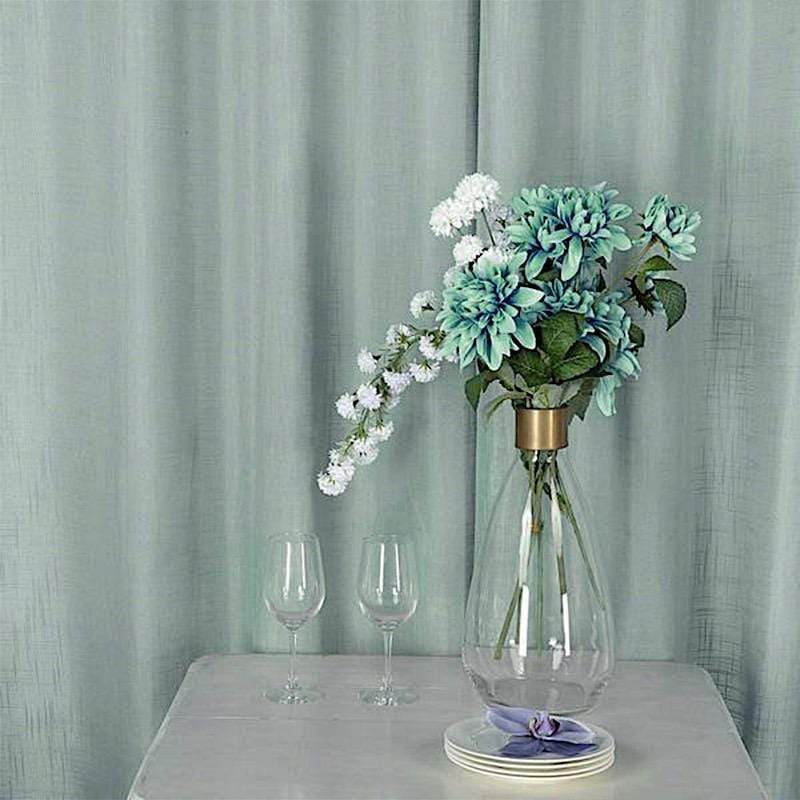 2 pcs 52"x108" Faux Linen Curtains with Chrome Grommets