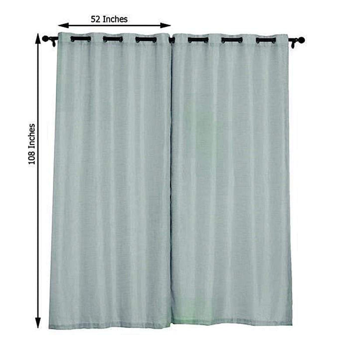 2 pcs 52"x108" Faux Linen Curtains with Chrome Grommets