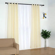 2 pcs 52"x108" Faux Linen Curtains with Chrome Grommets