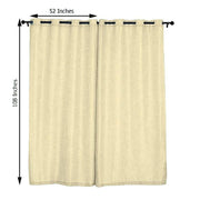 2 pcs 52"x108" Faux Linen Curtains with Chrome Grommets