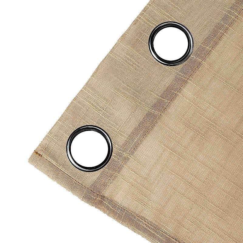 2 pcs 52"x108" Faux Linen Curtains with Chrome Grommets