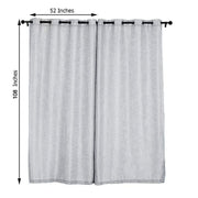 2 pcs 52"x108" Faux Linen Curtains with Chrome Grommets