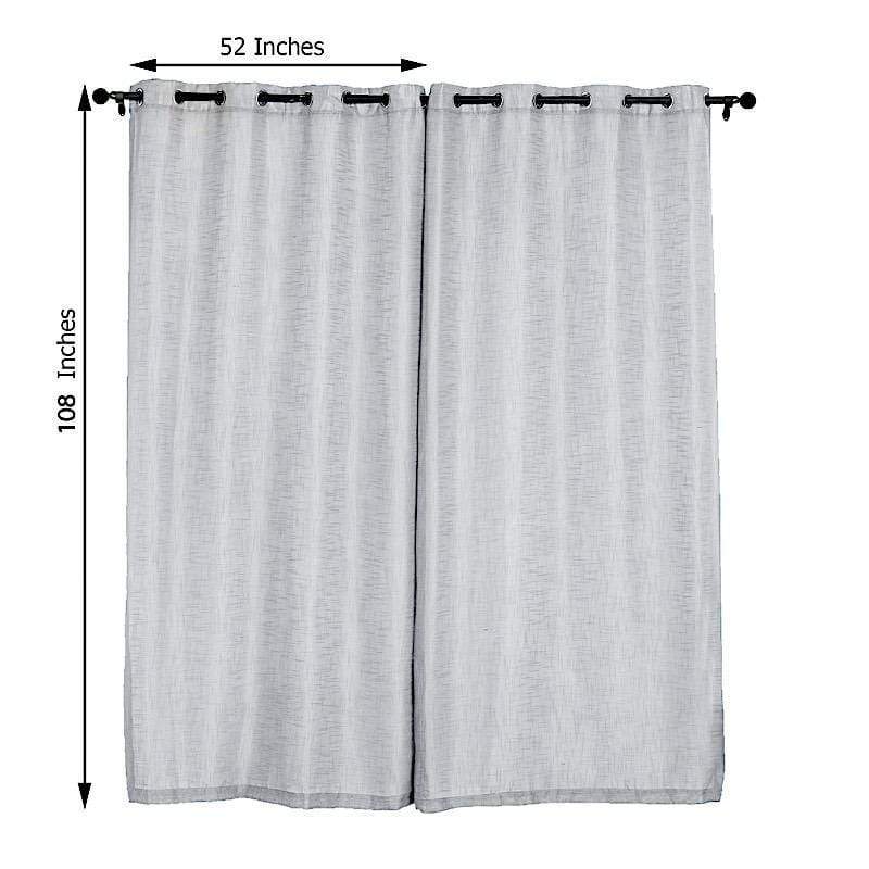 2 pcs 52"x108" Faux Linen Curtains with Chrome Grommets