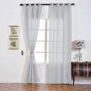 2 pcs 52"x108" Faux Linen Curtains with Chrome Grommets