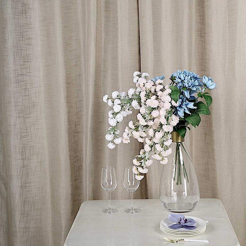 2 pcs 52"x108" Faux Linen Curtains with Chrome Grommets