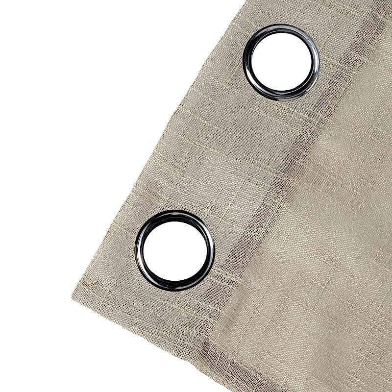2 pcs 52"x108" Faux Linen Curtains with Chrome Grommets