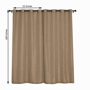 2 pcs 52"x108" Faux Linen Curtains with Chrome Grommets