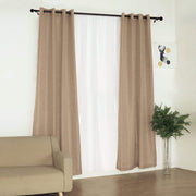 2 pcs 52"x108" Faux Linen Curtains with Chrome Grommets