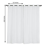 2 pcs 52"x108" Faux Linen Curtains with Chrome Grommets