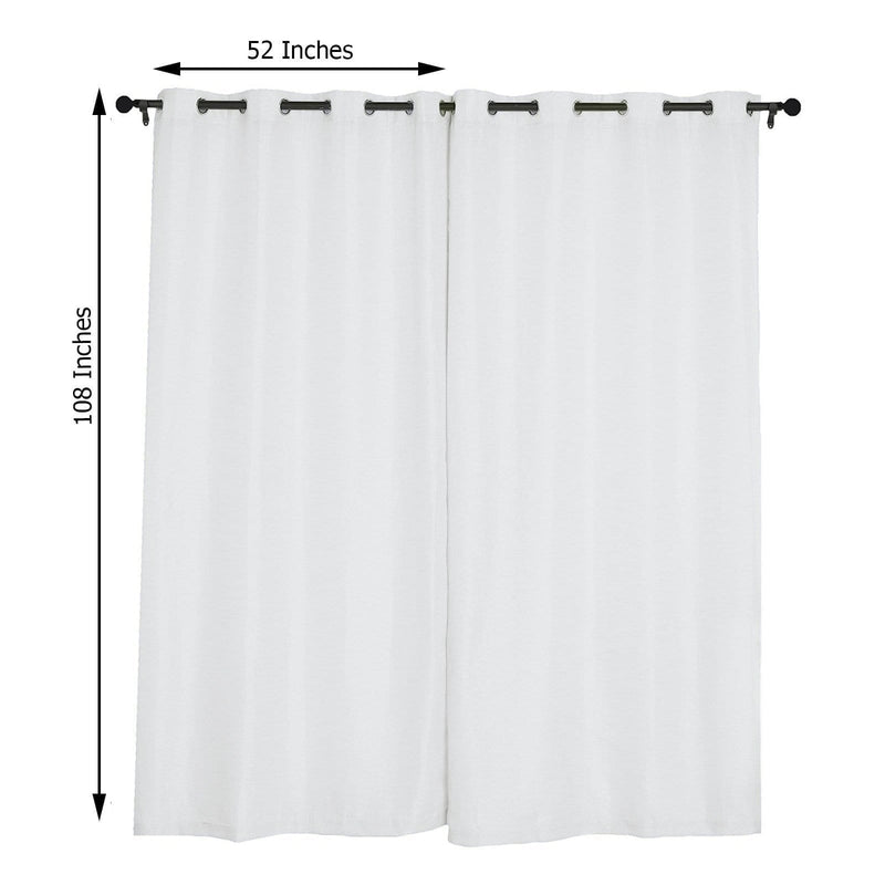 2 pcs 52"x108" Faux Linen Curtains with Chrome Grommets