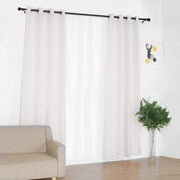 2 pcs 52"x108" Faux Linen Curtains with Chrome Grommets