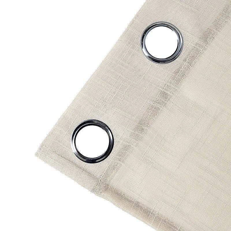 2 pcs 52"x108" Faux Linen Curtains with Chrome Grommets