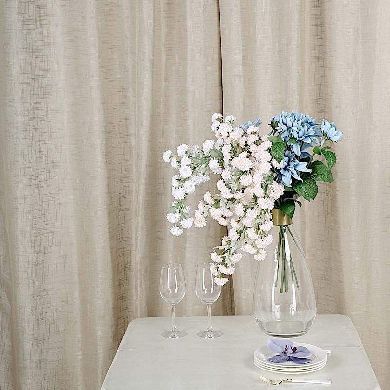 2 pcs 52"x108" Faux Linen Curtains with Chrome Grommets