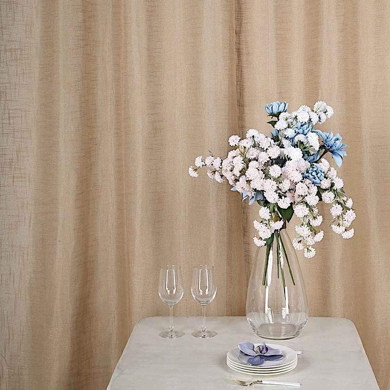 2 pcs 52"x108" Faux Linen Curtains with Chrome Grommets