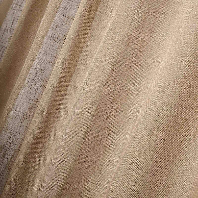 2 pcs 52"x108" Faux Linen Curtains with Chrome Grommets