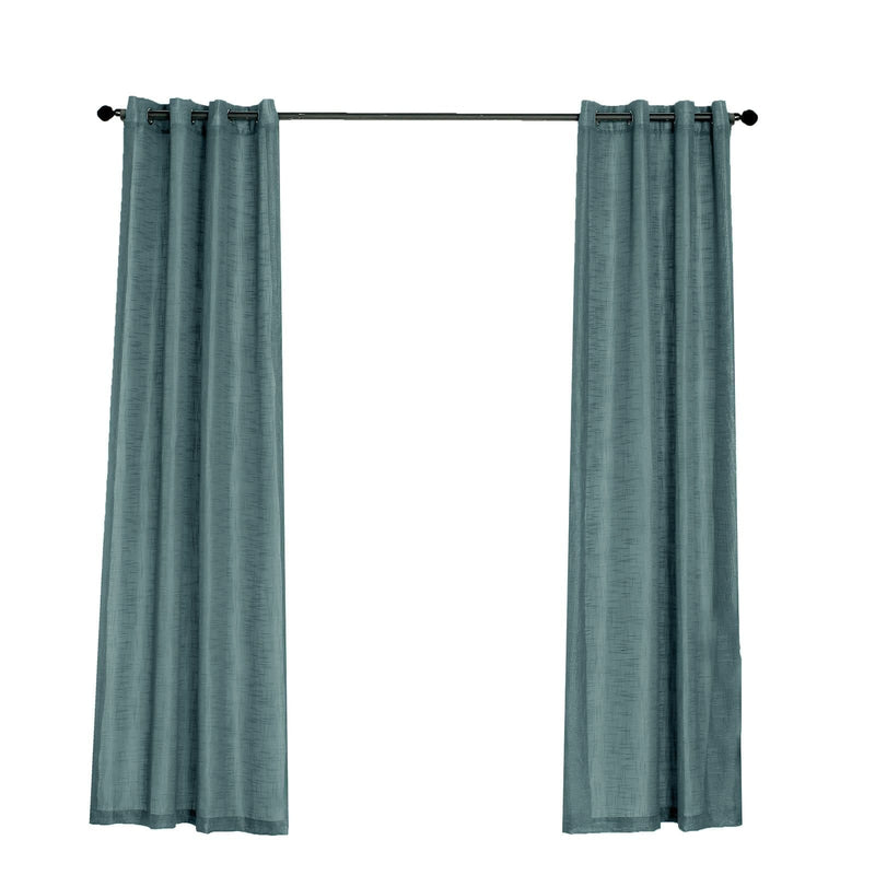 2 pcs 52"x108" Faux Linen Curtains with Chrome Grommets CUR_PANJUTE02_52108_BLUE