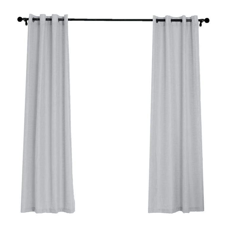 2 pcs 52"x108" Faux Linen Curtains with Chrome Grommets CUR_PANJUTE02_52108_SILV