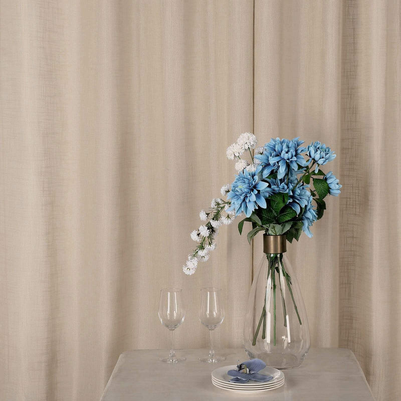 2 pcs 52"x64" Faux Linen Curtains with Chrome Grommets