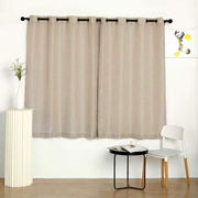 2 pcs 52"x64" Faux Linen Curtains with Chrome Grommets