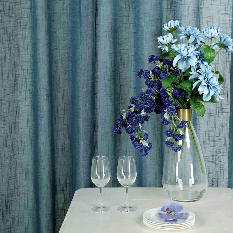 2 pcs 52"x64" Faux Linen Curtains with Chrome Grommets