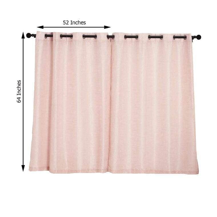 2 pcs 52"x64" Faux Linen Curtains with Chrome Grommets