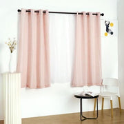 2 pcs 52"x64" Faux Linen Curtains with Chrome Grommets