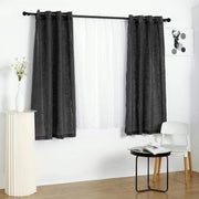 2 pcs 52"x64" Faux Linen Curtains with Chrome Grommets