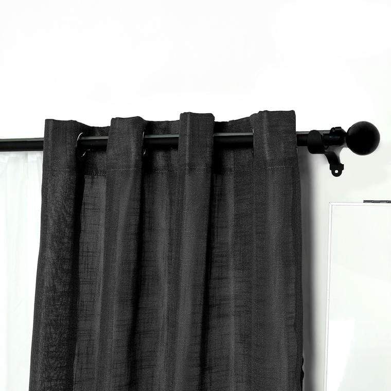 2 pcs 52"x64" Faux Linen Curtains with Chrome Grommets