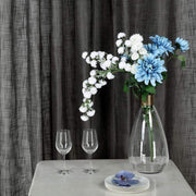 2 pcs 52"x64" Faux Linen Curtains with Chrome Grommets