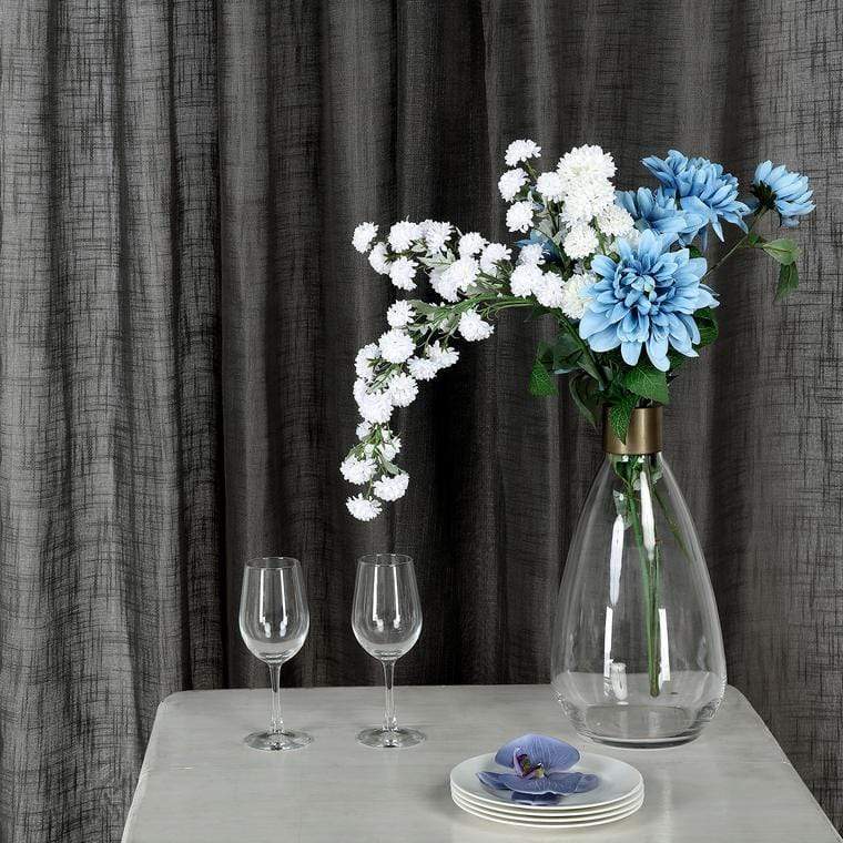 2 pcs 52"x64" Faux Linen Curtains with Chrome Grommets